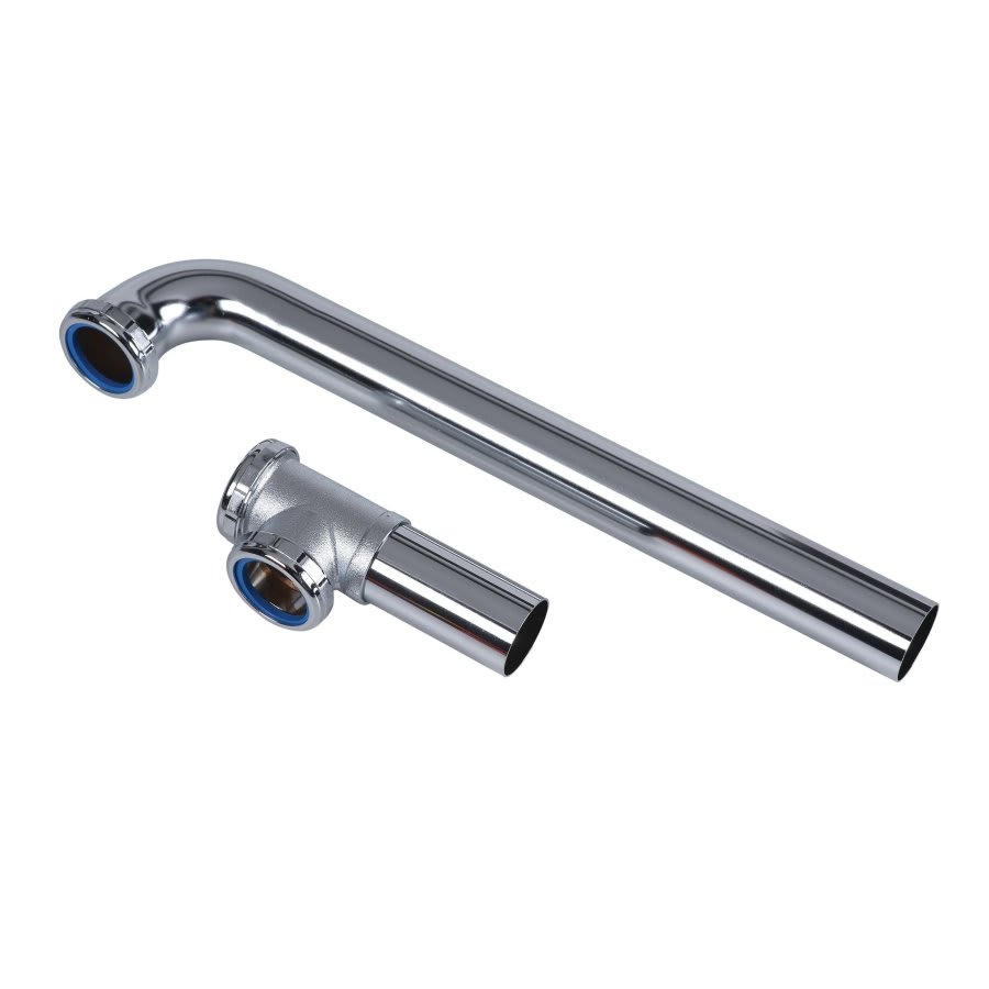 Continuous Waste, End Outlet, 1-1/2 in, Brass, 17 ga, Polished Chrome