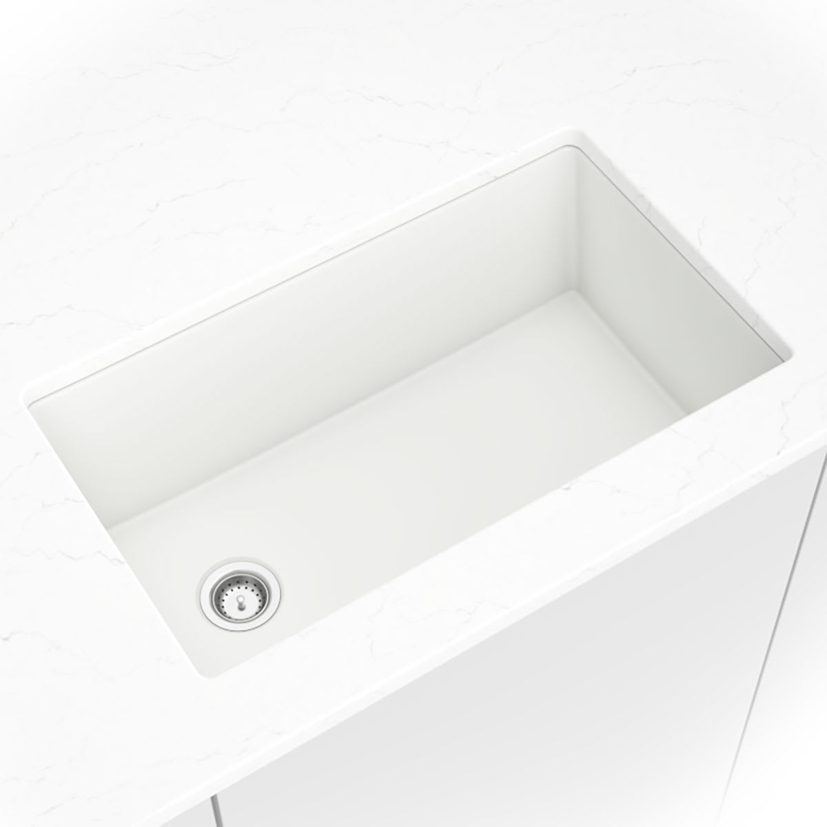 White Quartz Single Bowl 3119