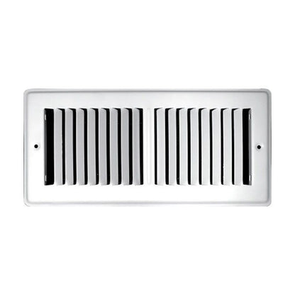 2-Way Toe-Space Supply Grille, 2 x 10 in, Short Blades, Steel, Brown