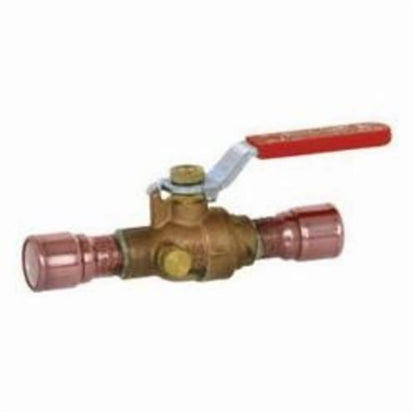 1-Piece Ball Valve, 3/4 in, CPVC, Full Port, Plated Brass Ball, Brass