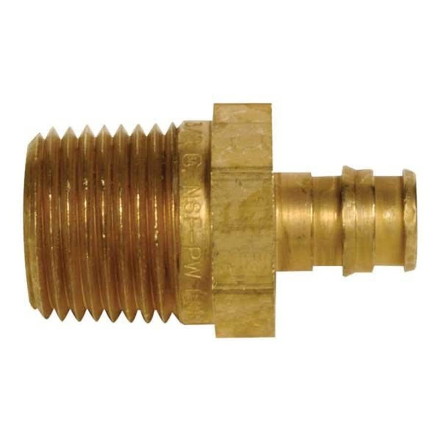 Male Adapter, 1/2 x 3/4 in, Expansion PEX x MNPT, Brass
