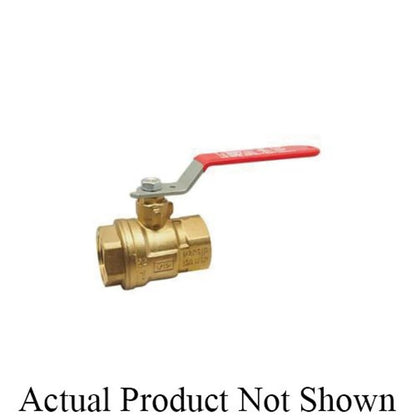 2-Piece Ball Valve, 1/4 in, FNPT, Full Port, Plated Brass Ball, Brass