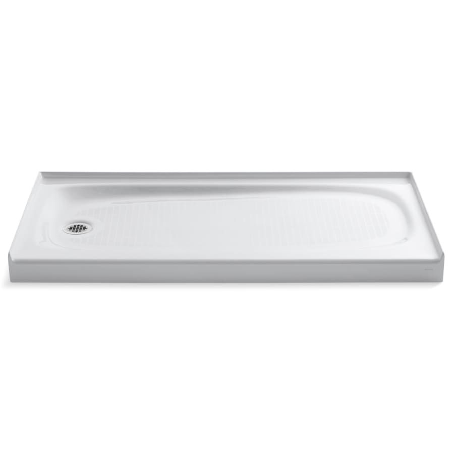 Salient 60" x 30" Single Threshold Enameled Cast Iron Shower Base with Left Drain