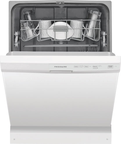 Frigidaire 24 In. in. Front Control Built-In Tall Tub Dishwasher in White with 3-Cycles, 55 dBA