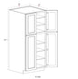Pantry Cabinet - 30"W x 84"H x 24"D - - 4D