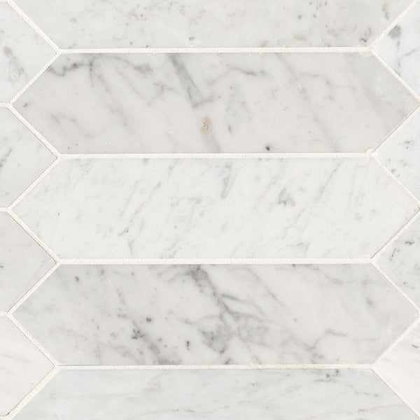 Carrara White Picket Honed