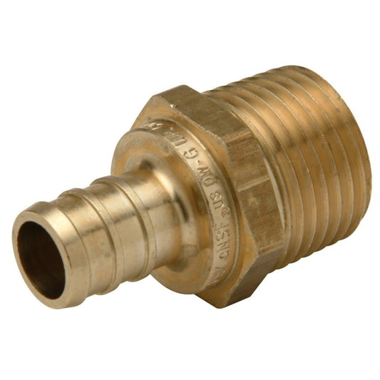 Male Adapter, 1/2 in, Crimp PEX x MNPT, Brass