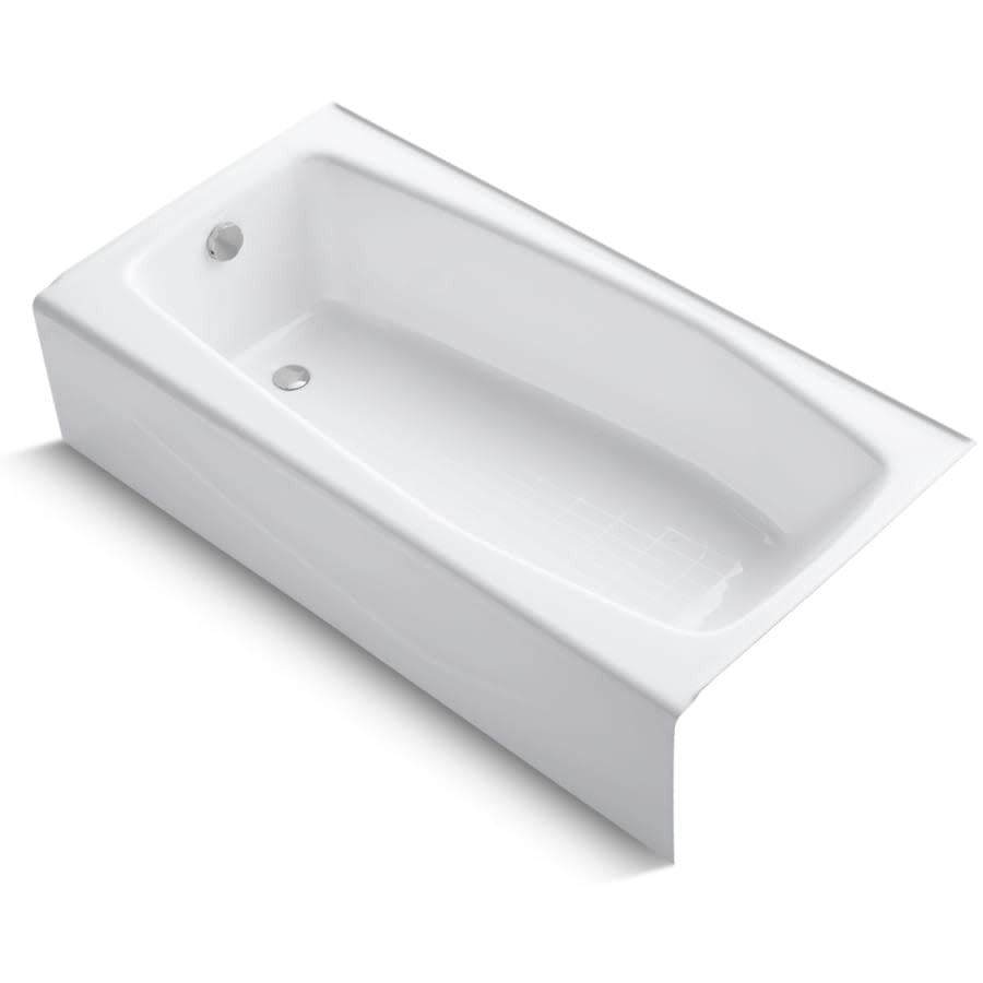 Villager Collection 60" Three Wall Alcove Cast Iron Three Wall Alcove Soaking Bath Tub with Left Hand Drain