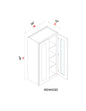 Wall Cabinet - 24"W x 42"H x 12"D Glass Door Only
