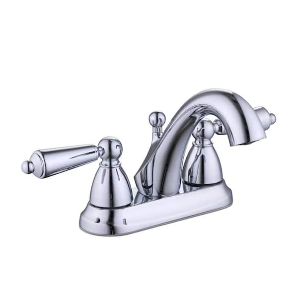 Glacier Bay Teapot 4 in. Centerset Double-Handle Bathroom Faucet in Polished Chrome HD67623W-6201