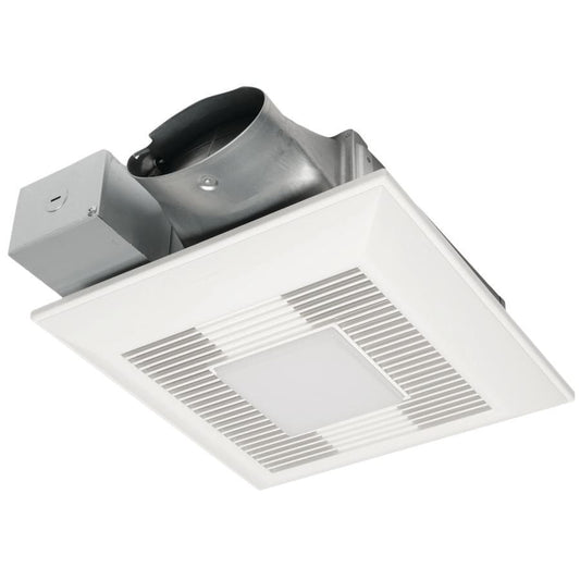 WhisperSense® DC™ Bathroom Fan/Light, 50/80/100 cfm, 120 VAC