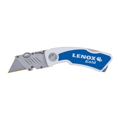 Lockable Utility Knife, 1-1/8 in W Trapezoid Blade, Bi-Metal Blade, 1 Blade Included