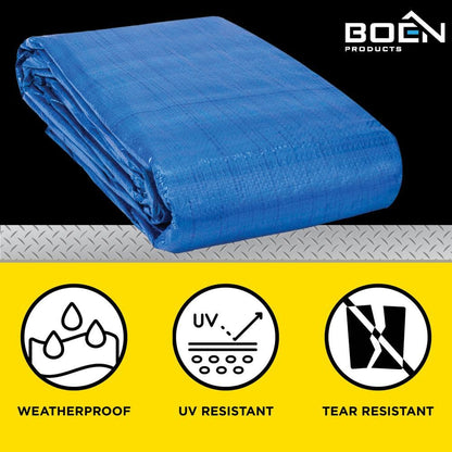 50 ft. W x 100 ft. L Heavy Duty Blue Poly Tarp Cover Waterproof, Tarpaulin